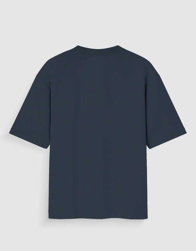 Back_2_c_3.jpg Navy Blue Plain T-Shirt Unisex Oversized
