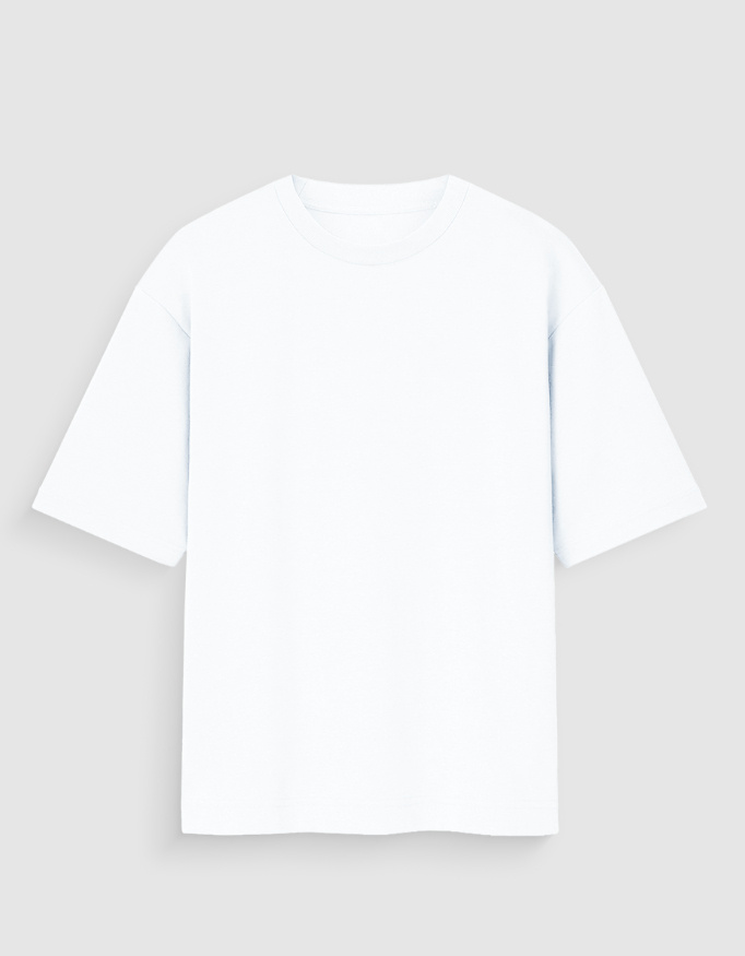 Front_1_c_1.jpg White Plain T-Shirt Unisex Oversized