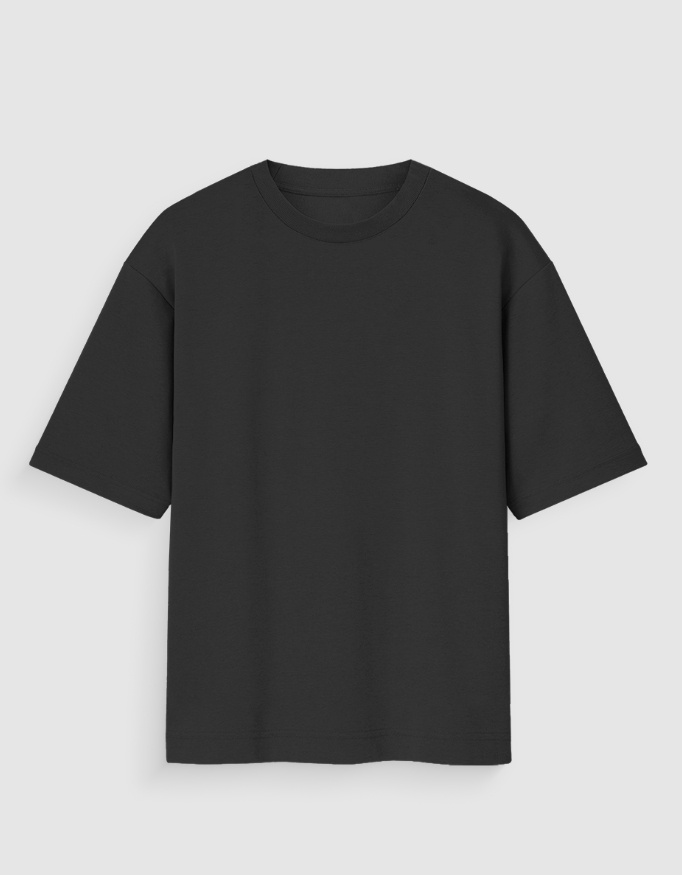 Front_1_c_2.jpg Black Plain T-Shirt Unisex Oversized