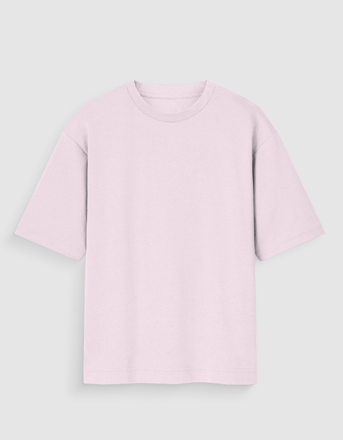 Front_1_c_45.jpg Light Pink Plain T-Shirt Unisex Oversized