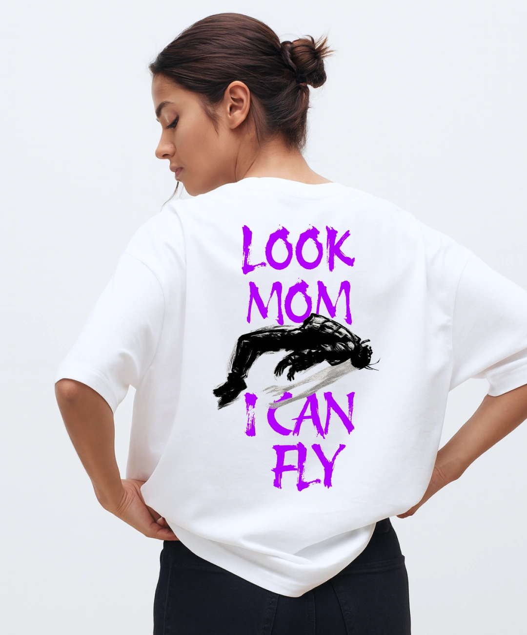 LOOKMOMSMOCKD1 Look Mom T-Shirt
