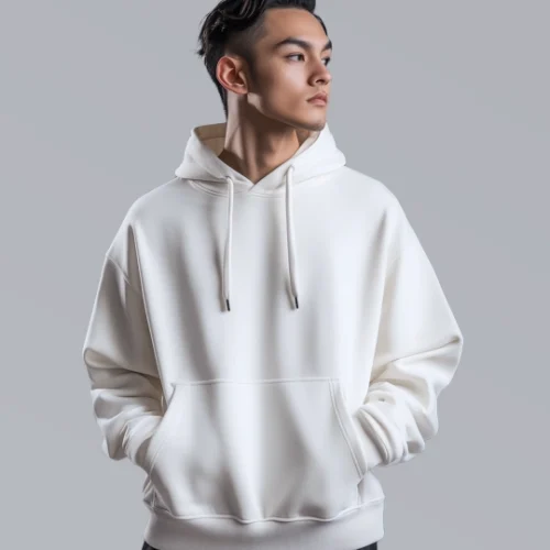SMOCKDWhite Plain Hoodie1 White Oversized Hoodie – Minimal Streetwear Essential