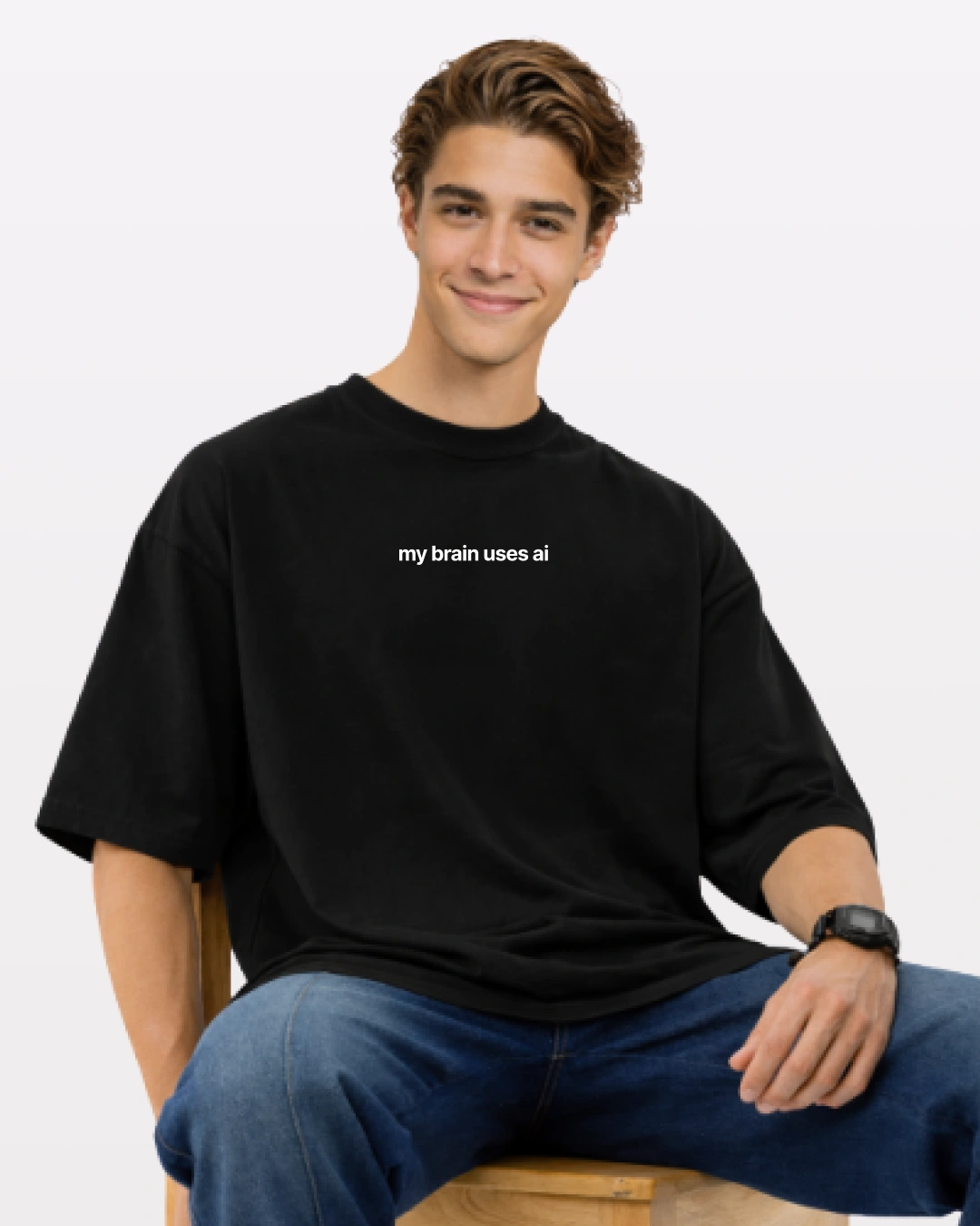 SMOCKD AI1 My Brain Uses AI Oversized T-Shirt