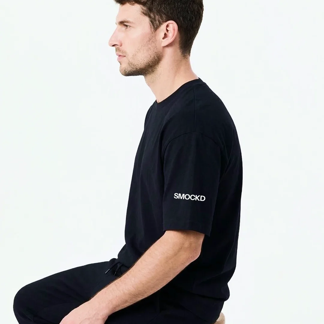 SMOCKD Glitch Energy T-Shirt Side View Oversized Fit India