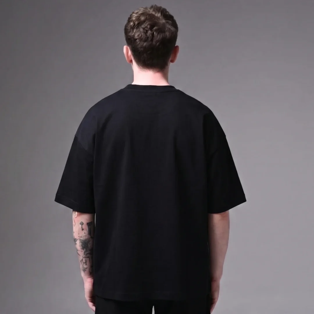 SMOCKD Beautiful Toxic oversized graphic tshirt back view black